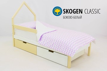 Кровать-домик детская мини Skogen бежево-белый в Челябинске