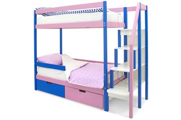 Детская 2-этажная кровать Svogen синий-лаванда в Миассе