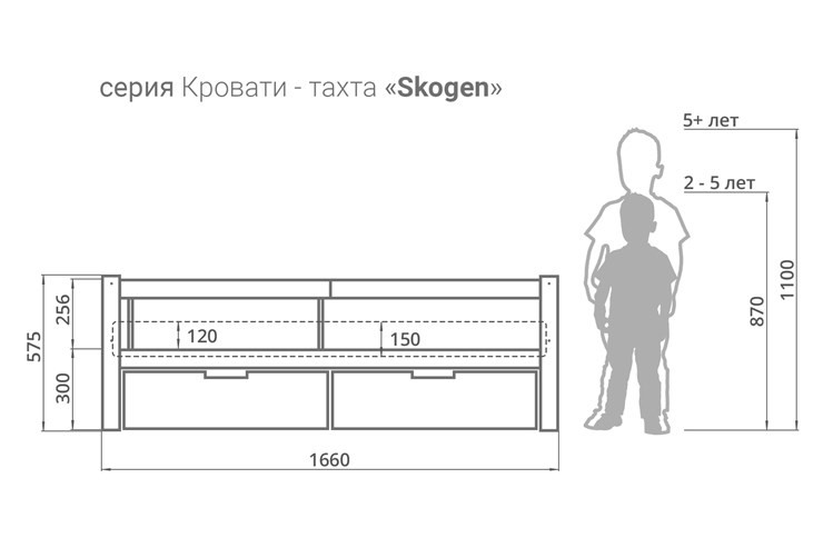 Кровать-тахта в детскую Skogen мятно-белая в Челябинске - изображение 5