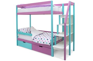 Детская двухэтажная кровать Svogen мятный-лаванда в Миассе