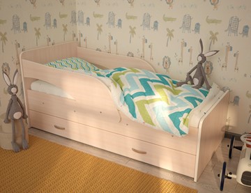 Детская кровать с бортиками Максимка, цвет Млечный дуб в Копейске