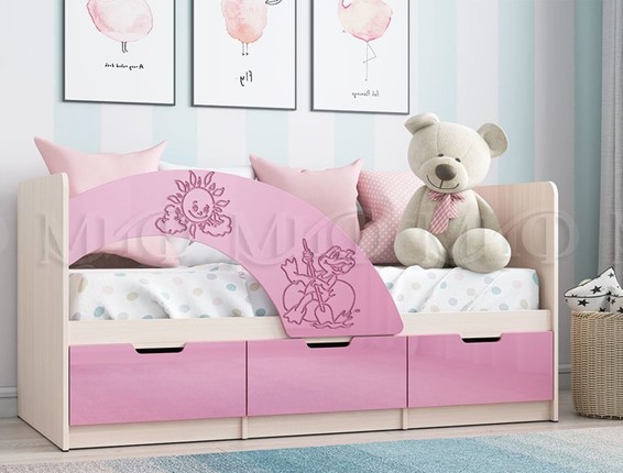 Детская кровать Юниор-3, Розовый металлик в Челябинске - изображение