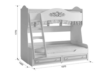 Двухъярусная кровать Алиса (1974х1404х1765) в Златоусте - предосмотр 4