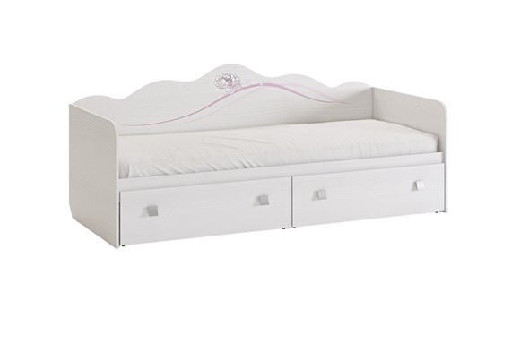 Кровать детская Фэнтези с ящиками, белый рамух в Миассе - изображение