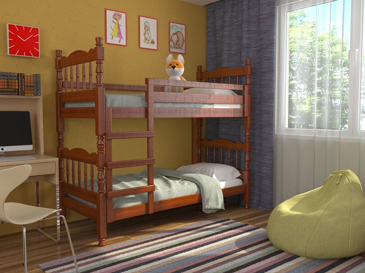 Детская кровать Соня двухъярусная (Орех) в Челябинске - изображение 1