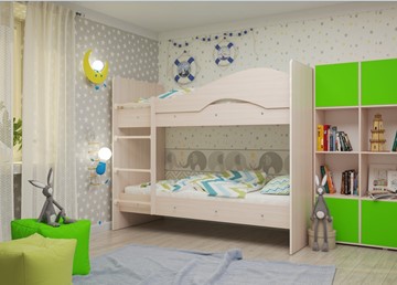 Детская двухъярусная кровать Мая на щитах, цвет Млечный дуб в Копейске - предосмотр 1