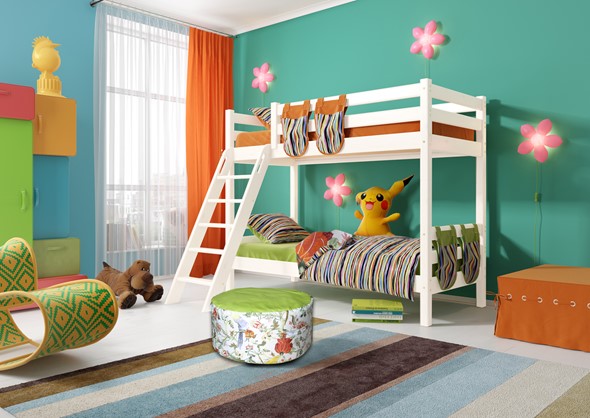 Детская 2-ярусная кровать Соня, Вариант 10 Белый в Челябинске купитьнедорого