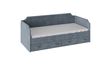 Кровать подростковая Кантри Тип 1, ТД-308.12.02 (Замша синяя) в Копейске