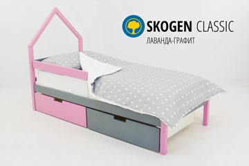 Кровать-домик в детскую мини Skogen лаванда-графит в Миассе