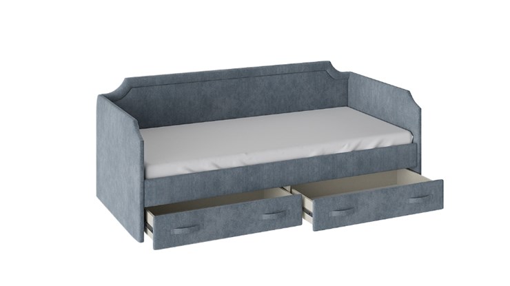 Кровать подростковая Кантри Тип 1, ТД-308.12.02 (Замша синяя) в Миассе - изображение 1
