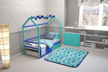 Детская кровать-домик Svogen синий-мятный в Челябинске - предосмотр 6