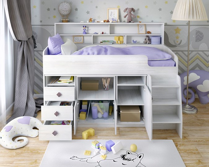 Кровать-чердак детская Малыш-5, цвет Винтерберг в Миассе - изображение 3