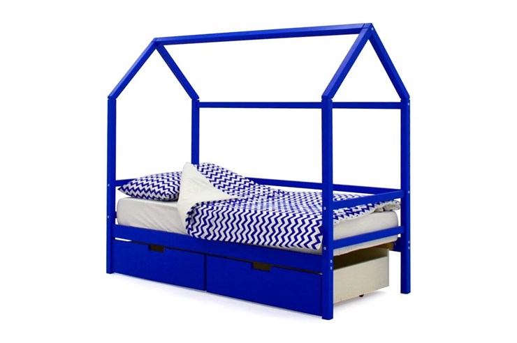 Кровать-домик Svogen синий в Миассе - изображение 3