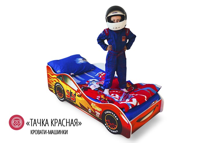 Кровать-машина Тачка красная в Челябинске - изображение 1