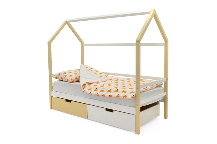 Кровать-домик детская Svogen бежево-белый в Миассе - изображение 3