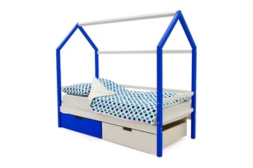 Кровать-домик детская Svogen сине-белый в Челябинске - предосмотр 3