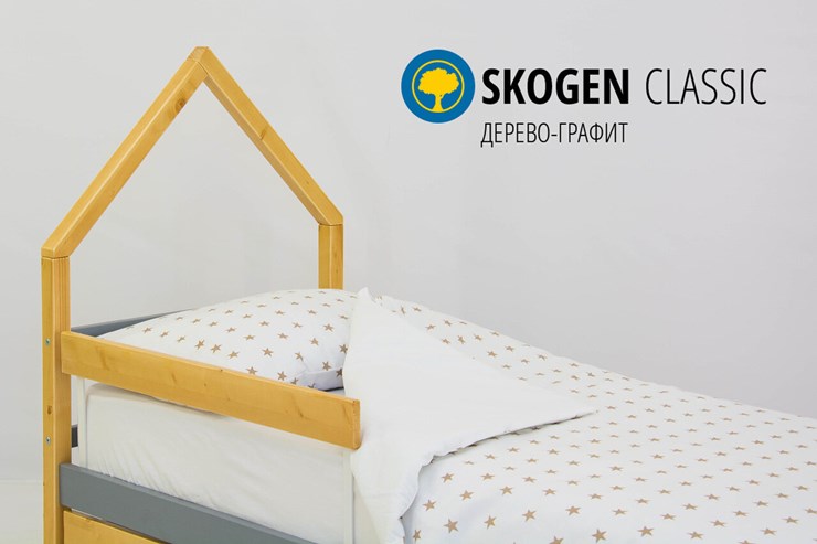 Детская кровать-домик мини Skogen дерево-графит в Магнитогорске - изображение 3