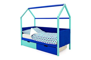 Детская кровать-домик Svogen, мятный-синий мягкая в Челябинске - предосмотр 4