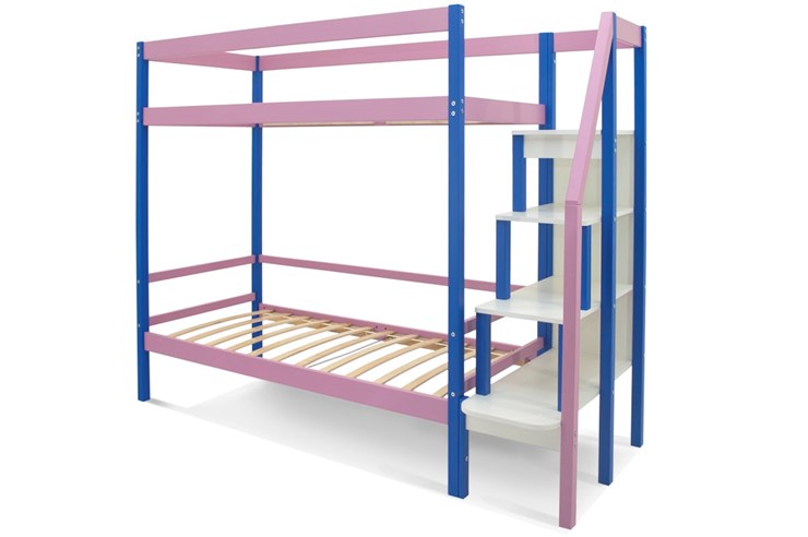 Детская 2-этажная кровать Svogen синий-лаванда в Миассе - изображение 1