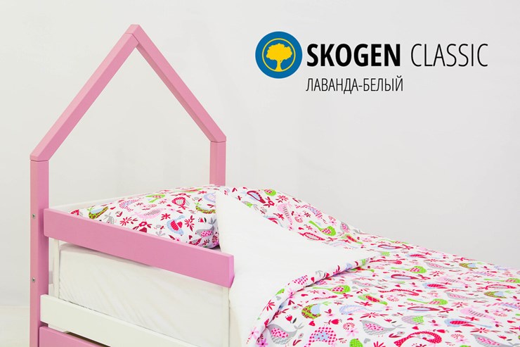 Кровать-домик в детскую мини Skogen белый-лаванда в Челябинске - изображение 3