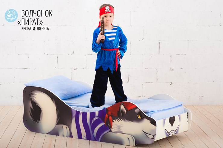 Кровать-зверенок Волчонок-Пират в Челябинске - изображение 1