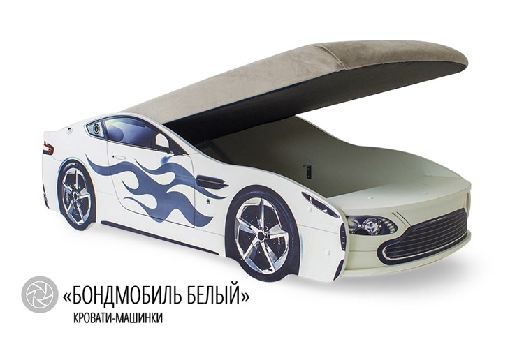 Кровать-машина Бондимобиль белый в Челябинске - изображение 1