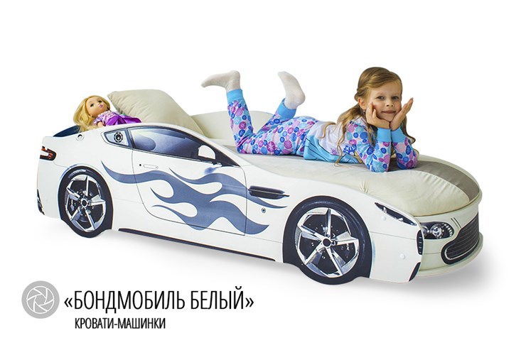 Кровать-машина Бондимобиль белый в Челябинске - изображение 2