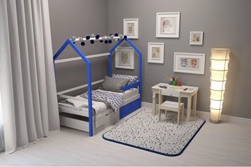 Кровать-домик детская Svogen сине-белый в Челябинске - предосмотр 6