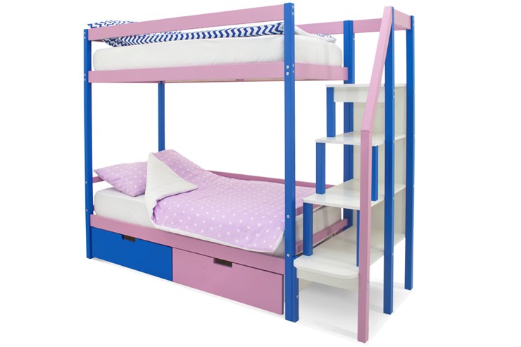 Детская 2-этажная кровать Svogen синий-лаванда в Челябинске - изображение 4