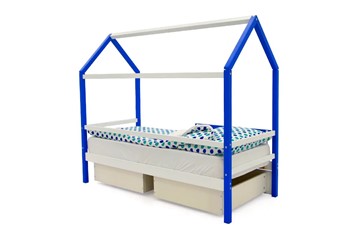 Кровать-домик детская Svogen сине-белый в Челябинске - предосмотр 4