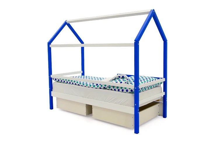 Кровать-домик детская Svogen сине-белый в Челябинске - изображение 4