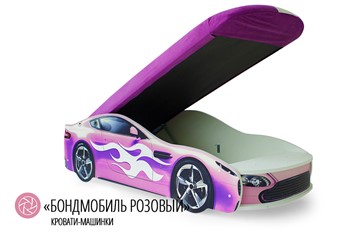 Кровать-машина в детскую Бондимобиль розовый в Копейске - предосмотр 1
