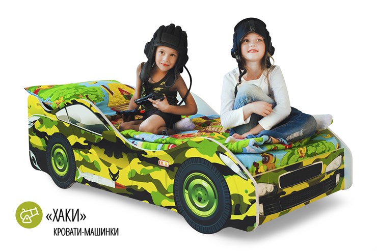 Кровать-машина детская Хаки в Челябинске - изображение 1