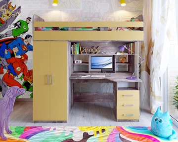 Детская кровать-шкаф Аракс, каркас Бетон, фасад Зира в Миассе