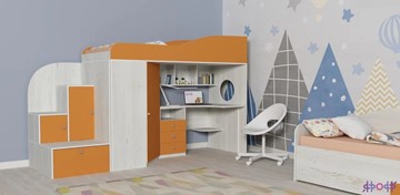 Детская кровать-шкаф Кадет-1, корпус Винтерберг, фасад Оранжевый в Копейске