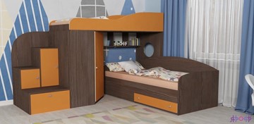 Детская кровать-шкаф Кадет-2, корпус Бодего, фасад Оранжевый в Копейске
