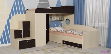 Детская кровать-шкаф Кадет-2, корпус Дуб, фасад Венге в Миассе
