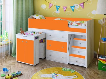 Детская кровать-шкаф Малыш 1600, корпус Винтерберг, фасад Оранжевый в Магнитогорске