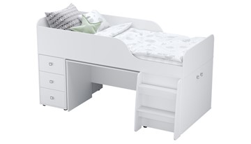 Кровать с лестницей с рабочей зоной POLINI Kids Simple 4500 Белый в Магнитогорске - предосмотр 6