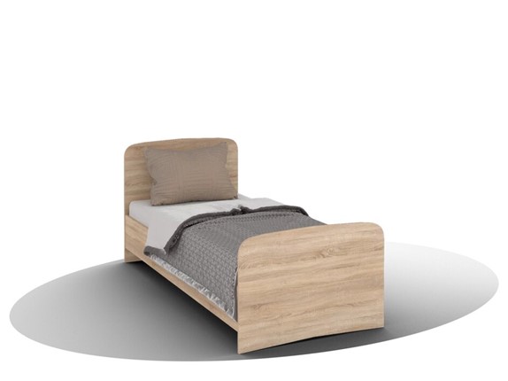 Односпальная кровать ВЕГА Кровать Кр-08 900 с плоским основанием (Сонома) в Магнитогорске - изображение