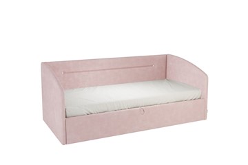 Детская кровать 0.9 Альба (Софа), нежно-розовый (велюр) в Магнитогорске