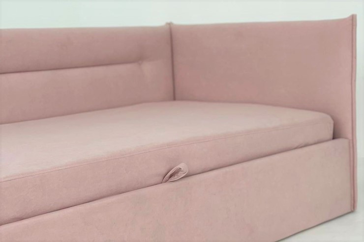 Кровать в детскую 0.9 Альба (Тахта), нежно-розовый (велюр) в Челябинске - изображение 4