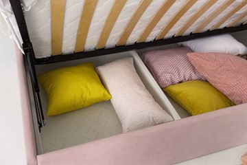 Кровать в детскую 0.9 Альба (Тахта), нежно-розовый (велюр) в Челябинске - предосмотр 5