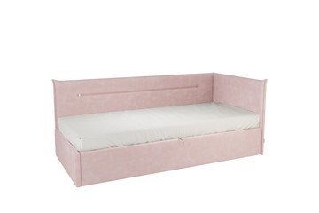 Кровать в детскую 0.9 Альба (Тахта), нежно-розовый (велюр) в Челябинске - предосмотр