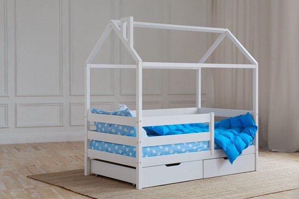 Детская кровать Домик с ящиками, цвет белый в Миассе - изображение