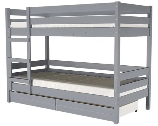 Кроватка Джуниор двухъярусная с ящиками (Антрацит) в Златоусте - изображение