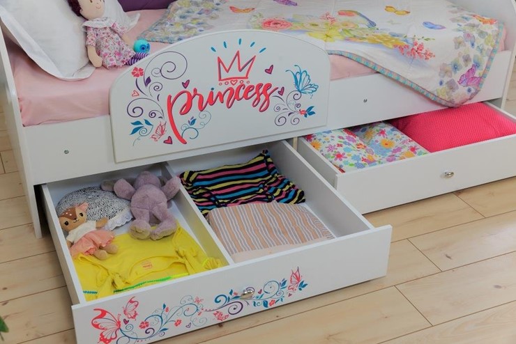 Детская кровать с ящиками Эльза с бортиком, Розовый (латы) в Копейске - изображение 6