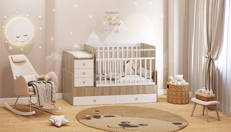 Детская кровать Фея 1100 Вяз-белый в Златоусте - изображение 3