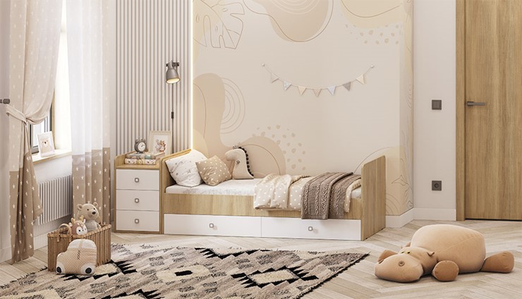 Детская кровать Фея 1100 Вяз-белый в Копейске - изображение 4