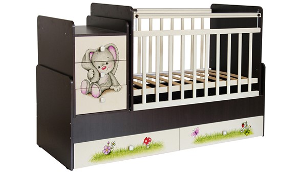 Детская кровать Фея 1100 Зайчонок Венге-бежевый в Златоусте - изображение